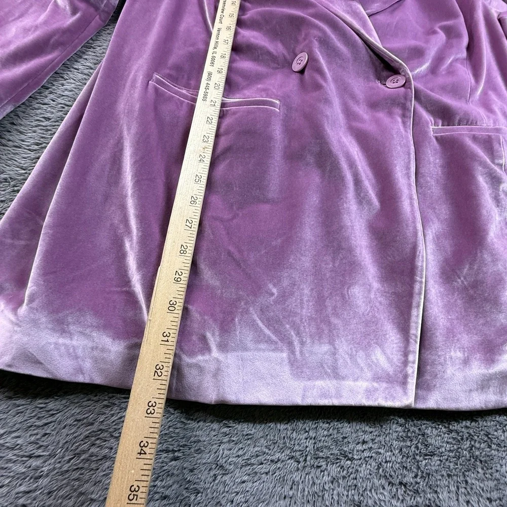 Wildfang Empower Purple Velvet  Blazer NWT Double Breasted Womens 2X - Picture 8 of 8